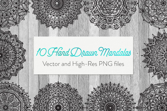 10 Hand Drawn Vector Mandalas
