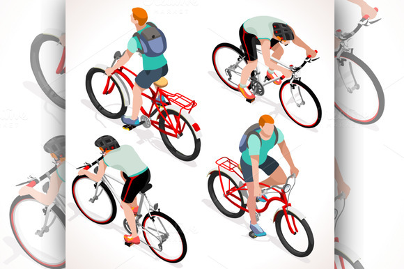 Teen Boys Cycling Isometric
