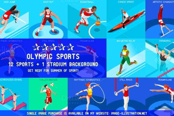 Olympic Rio 2016 Set 6 3D Isometric