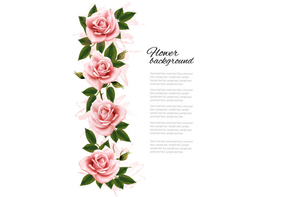 Background With Pink Roses