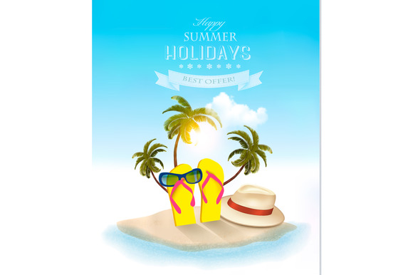 Tropical Seaside Vacation Background