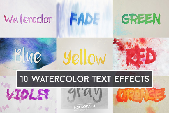 Watercolor Text Effects Mockup