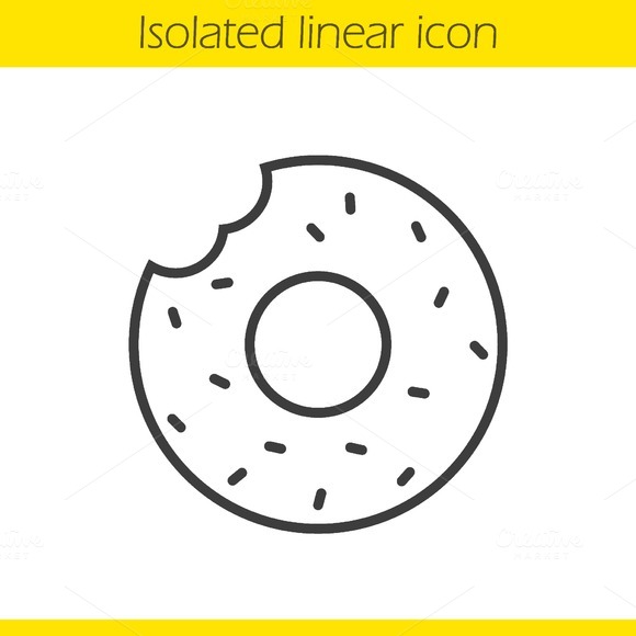 Doughnut Linear Icon Vector