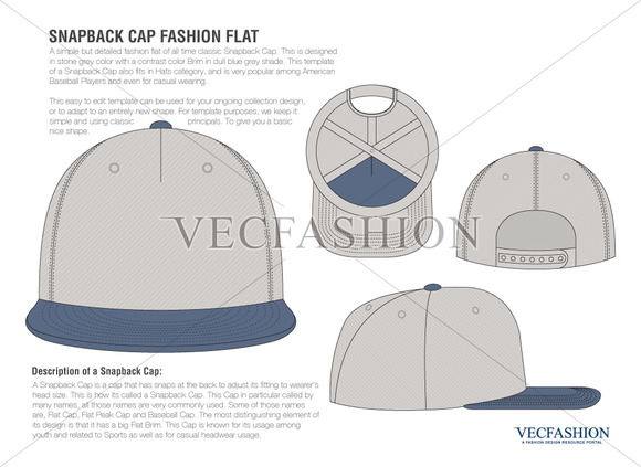 Snapback Cap Vector Fashion Flat