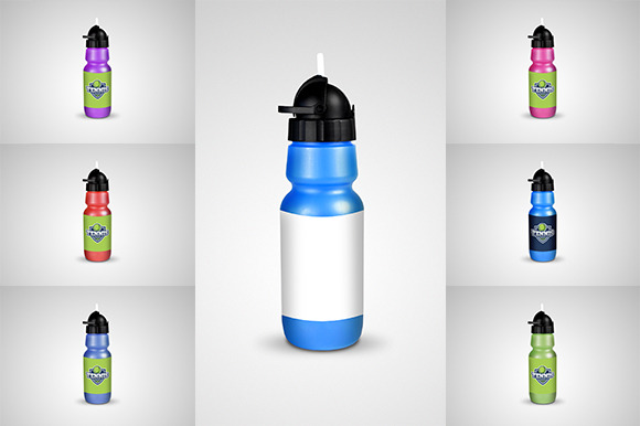 Water Bottle Mock-up Fitness Shaker
