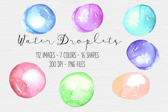 Watercolor Water Droplet Clipart