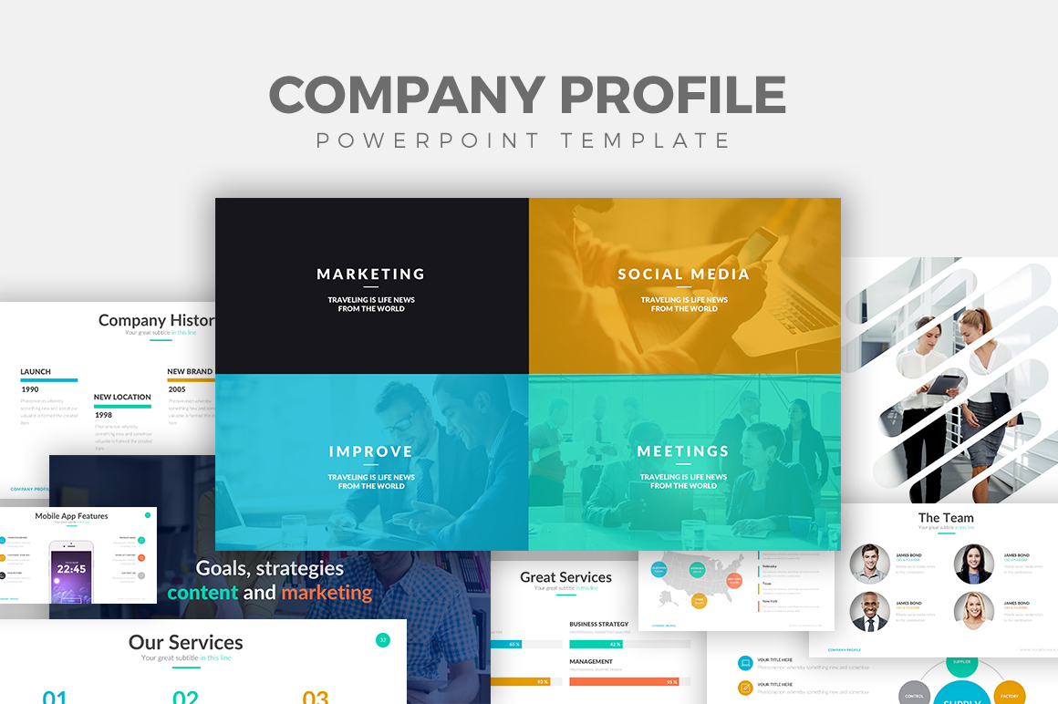 Company Profile Powerpoint Template Presentation Templates on