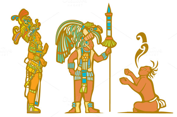 Mayan Lords & Captive ~ Illustrations on Creative Market