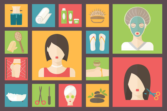 Spa salon and wellness icons set ~ Icons on Creative Market