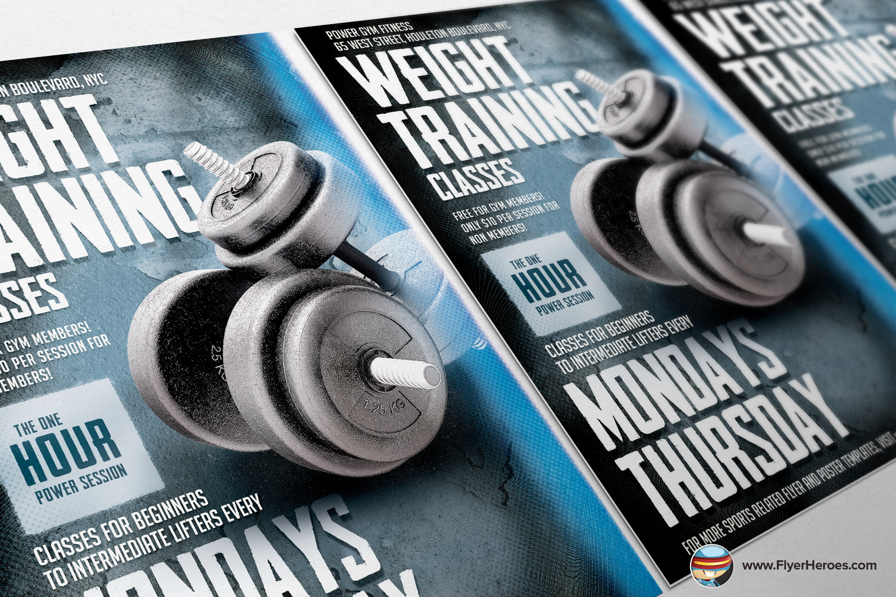Weight Training Flyer Template Flyer Templates on Creative Market