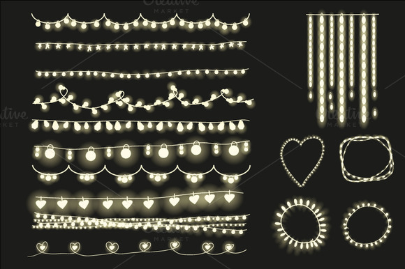 132 New fairy light vector free 319 Fairy lights clipart, string lights. ~ Illustrations on Creative   