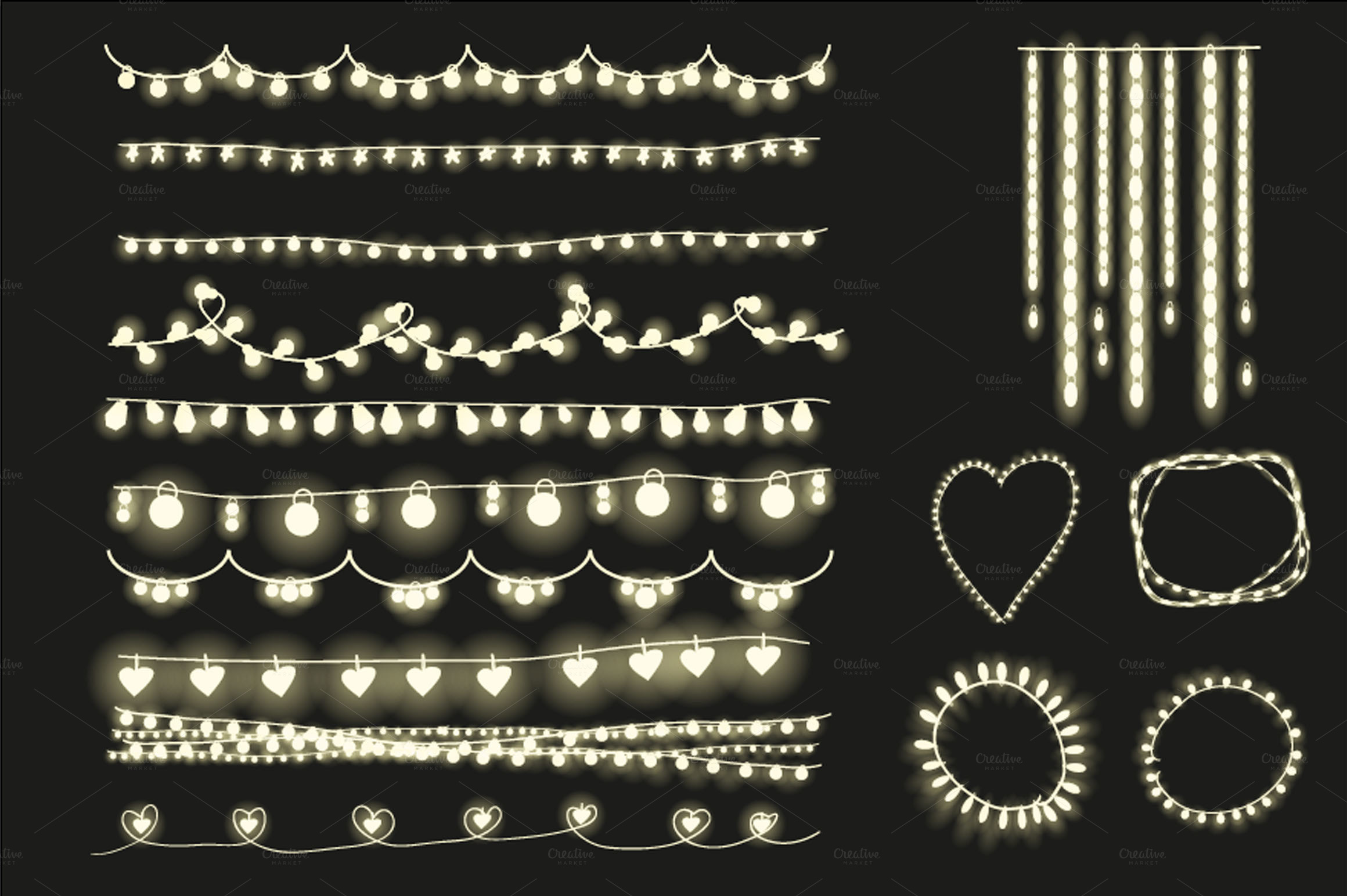 Fairy lights clipart, string lights. ~ Illustrations on Creative Market