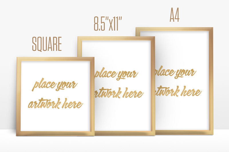 Golden Frame Picture Mockup ~ Product Mockups on Creative Market