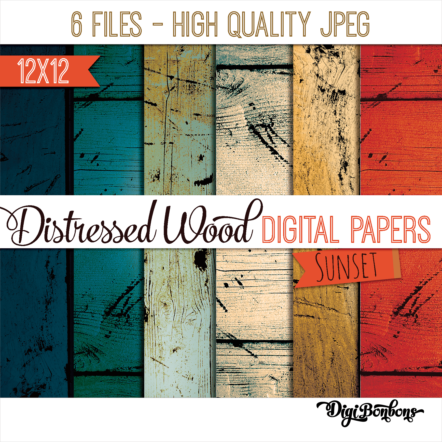 Colorful Distressed Wood Patterns ~ Patterns on Creative Market