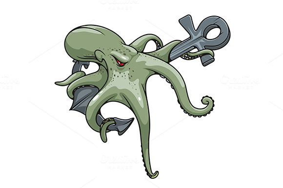 Dangerous Octopus On Anchor