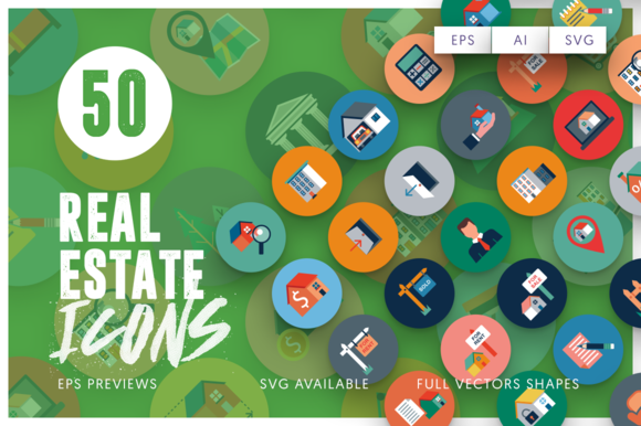 50 Real Estate Icons - Icons