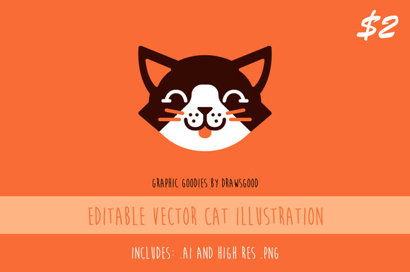Editable Vector Cat Illustration - Illustrations