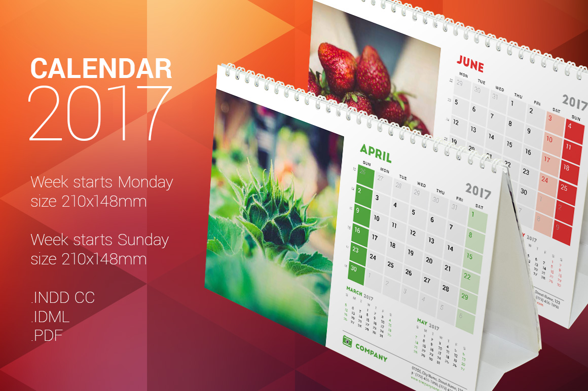 layout desk calendar design Stationery 2017 Creative ~ Templates Market Desk on Calendar