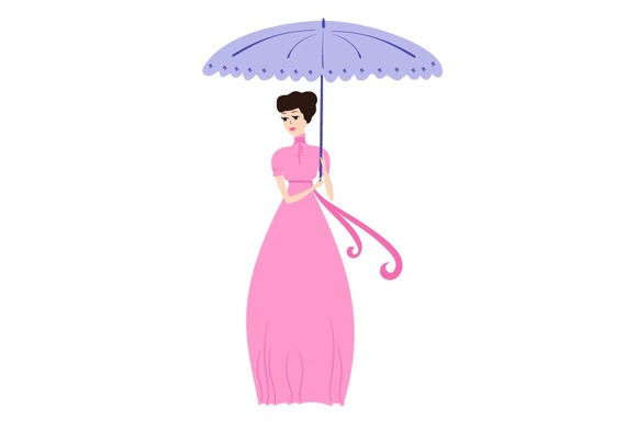 Vector Woman With Umbrella