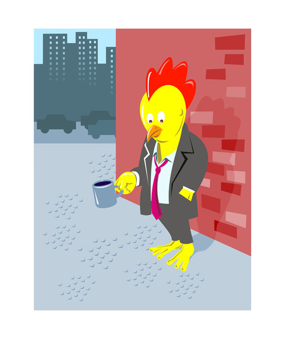 Rooster Chicken Unemployed Worker Rooster Chicken Unemployed Worker