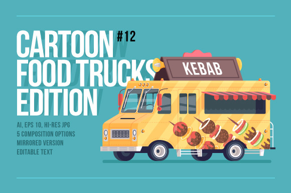 Cartoon Food Truck Kebab