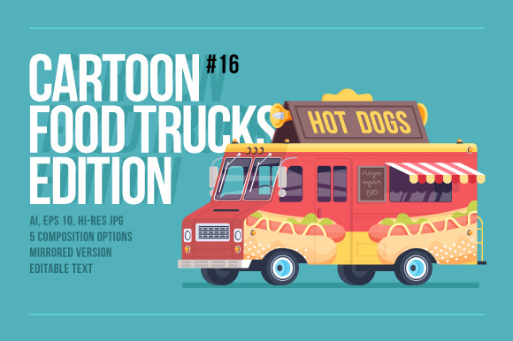 Cartoon Food Truck Hot Dog