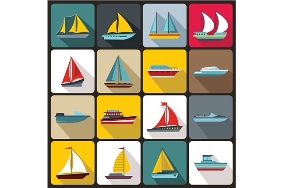 Boat And Ship Icons Set Boat And Ship Icons Set