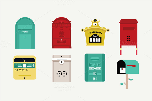 Vector mailboxes ~ Graphics on Creative Market