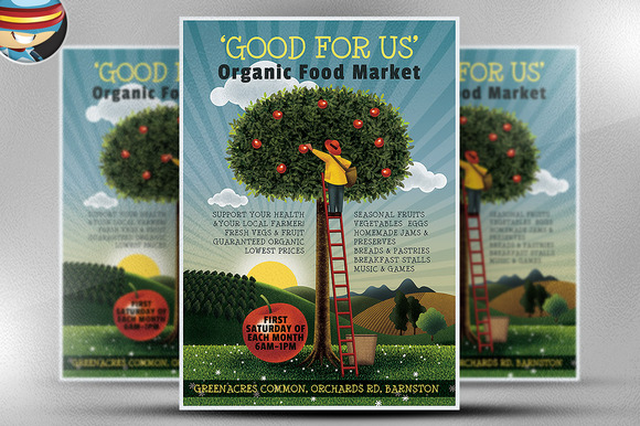 african food market flyer designtube creative design comic book psd template