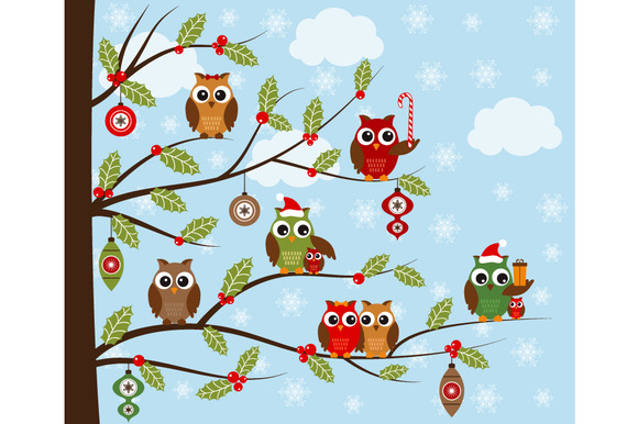 free clipart christmas owls - photo #32
