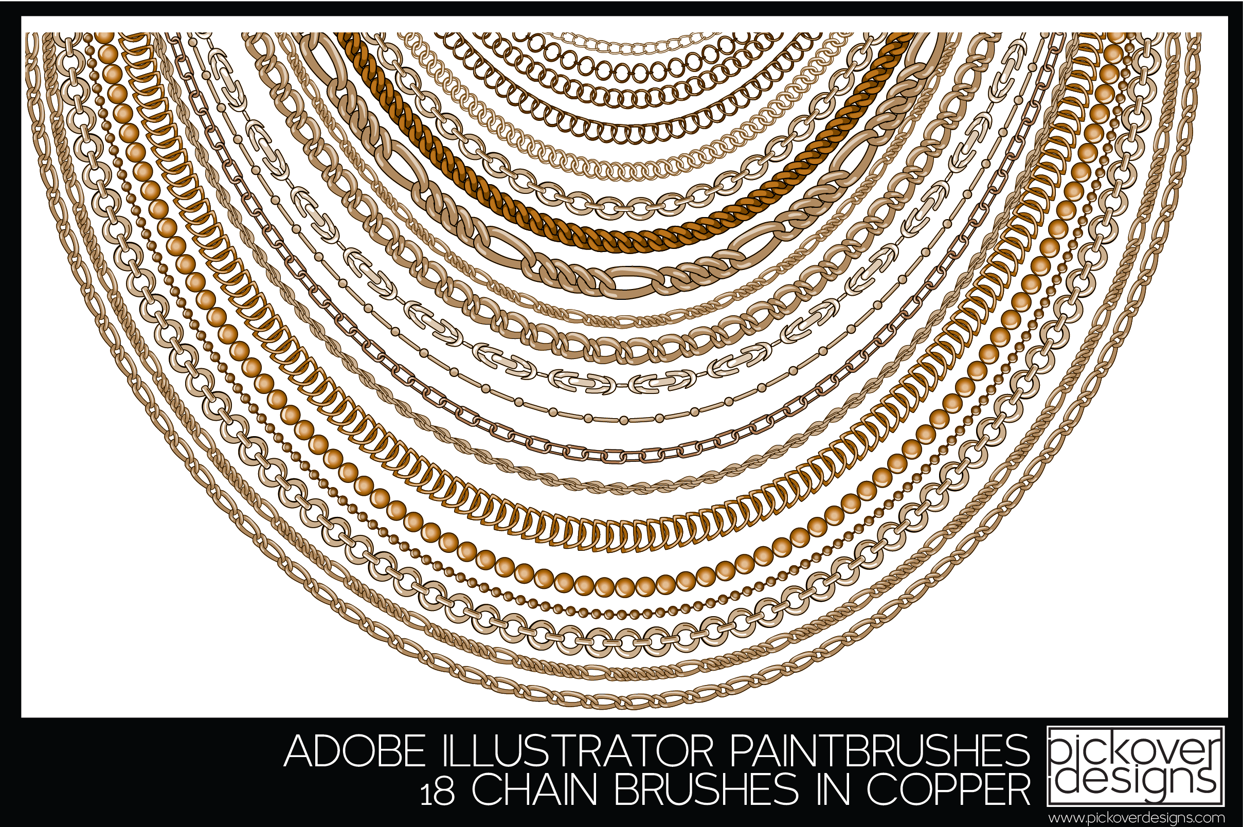 18 Vector Chain Brushes Illustrator Brushes on Creative Market