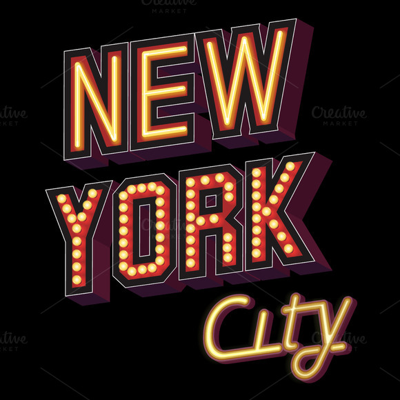 New York City lettering Illustrations on Creative Market