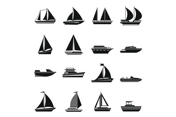 Boat And Ship Icons Set Boat And Ship Icons Set