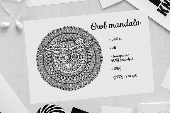 Graphic Mandala Owl Graphic Mandala Owl