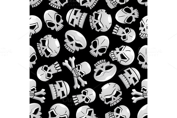 Skull Seamless Pattern For Halloween