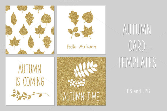Gold Autumn Cards