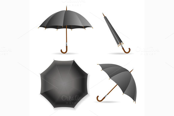 Black Umbrella Template Set