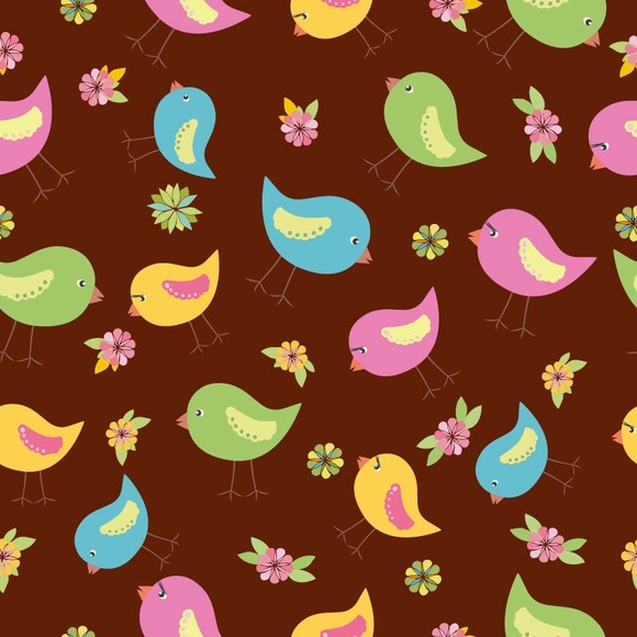 Seamless Pattern With Cute Birds Seamless Pattern With Cute Birds