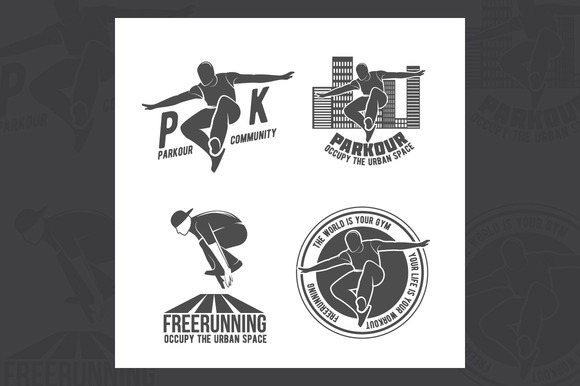 Set Of Parkour Badges Set Of Parkour Badges