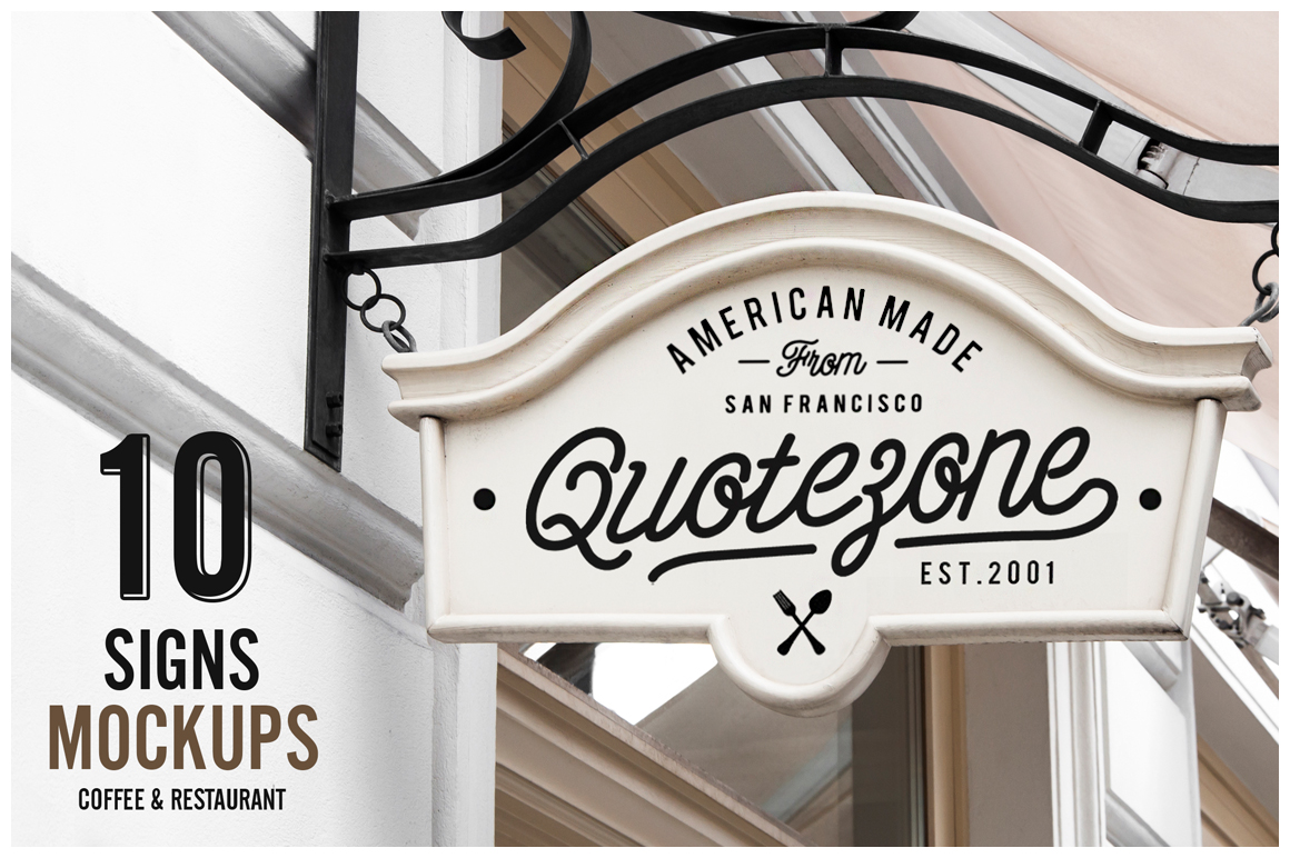 Download 10 Signs Mockup Restaurant & Coffee ~ Product Mockups on Creative Market