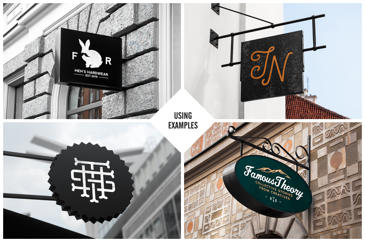 10 Signs Mockup Restaurant &amp; Coffee Product Mockups on