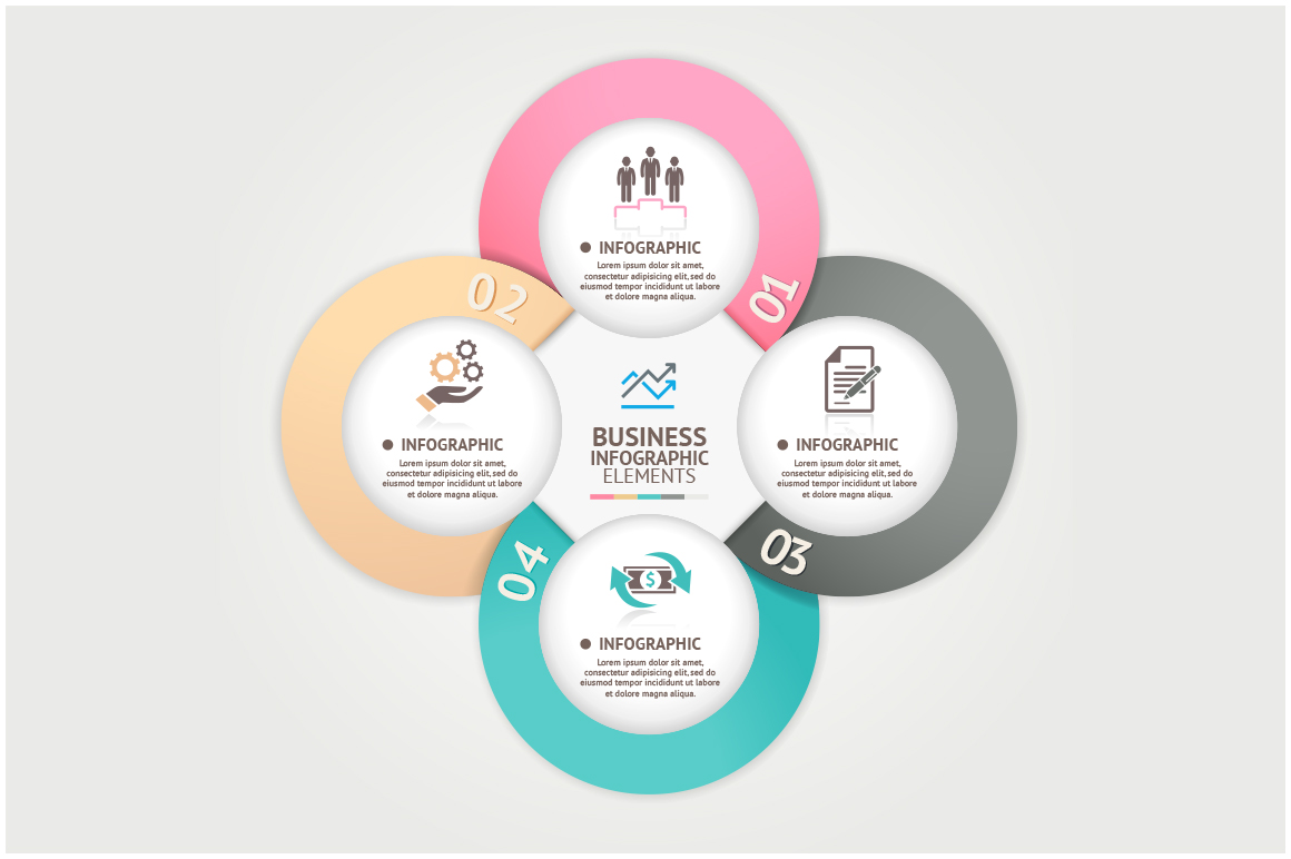 Business Circle Infographic Template ~ Illustrations on ... ui workflow diagram 