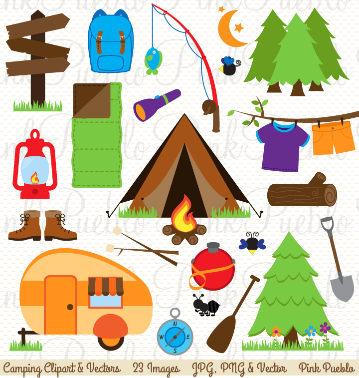 Download Camping Clipart and Vectors ~ Illustrations on Creative Market