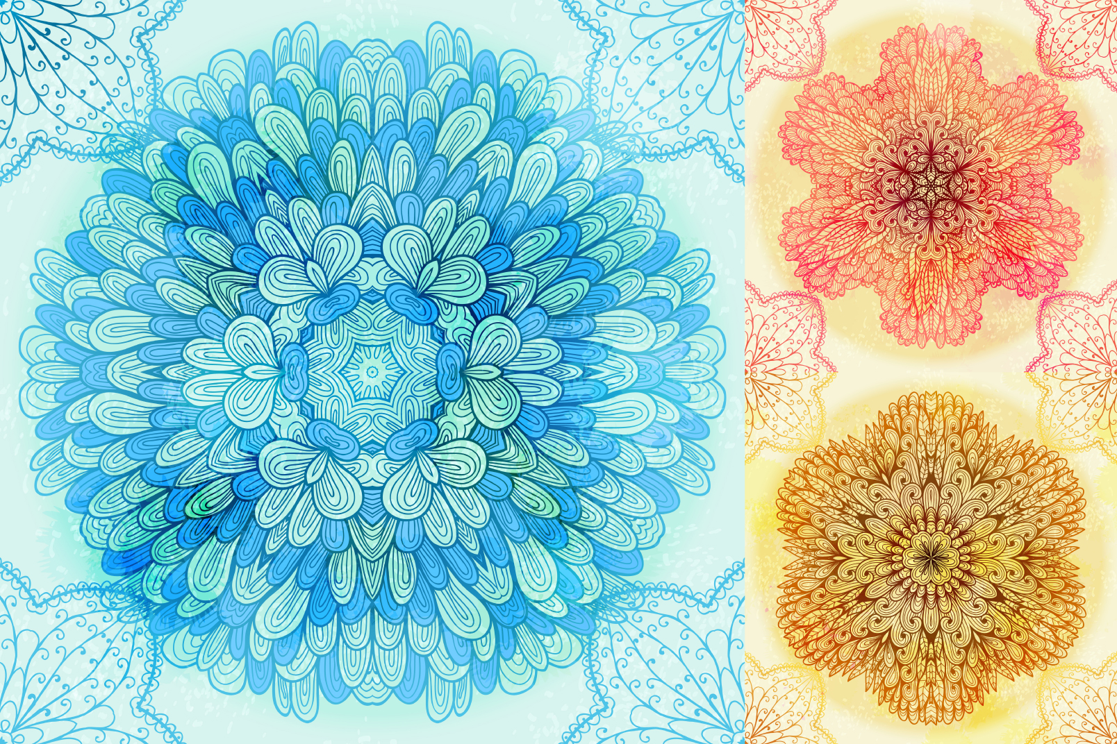 15 Floral Symmetry Patterns. Set #2 ~ Patterns on Creative Market