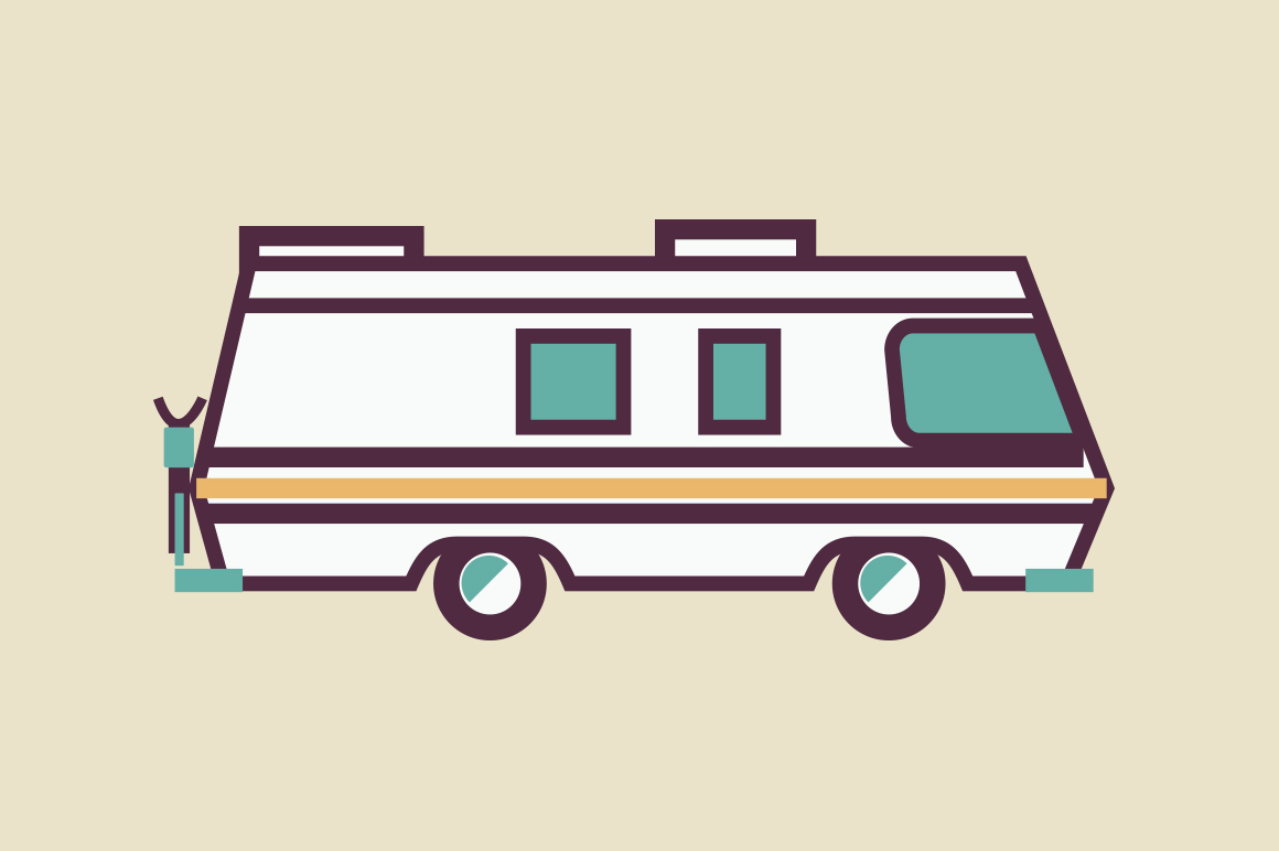 Simple RV or Motorhome Illustrations on Creative Market