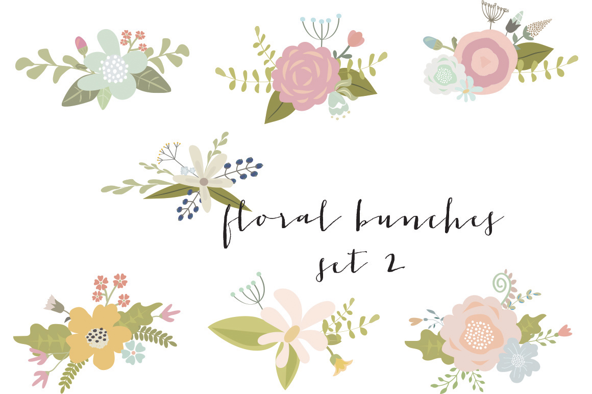 Flower bouquets clip art ~ Illustrations on Creative Market