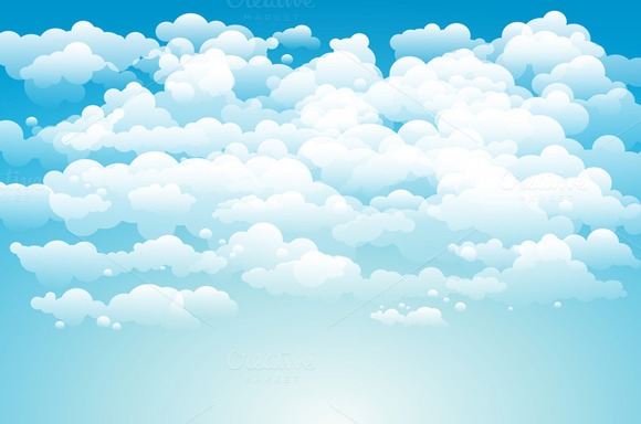 Blue Sky With Clouds Vector