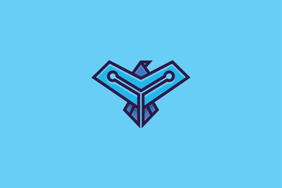 Flying Tech Eagle Bird Logo Flying Tech Eagle Bird Logo