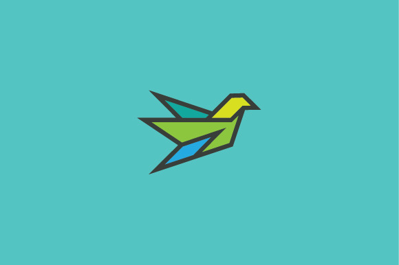 Geometric Flying Bird Logo Geometric Flying Bird Logo