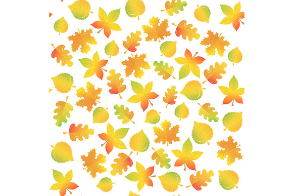 Seamless Pattern Of Autumn Leaves